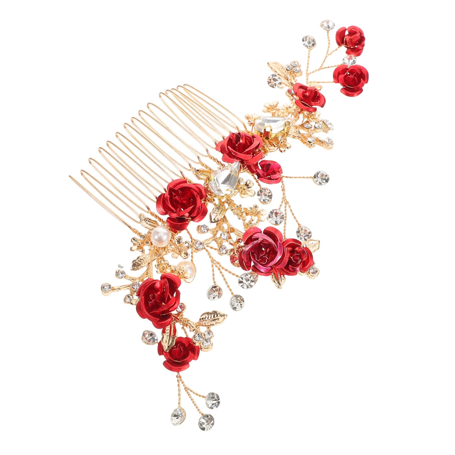 SHERCHPRY Flower Bridal Hair Comb: Wedding Side Combs Leaf Crystal Floral Pearl Hairpiece Sparkly Vintage Decorative Hairpin For Weddings Parties