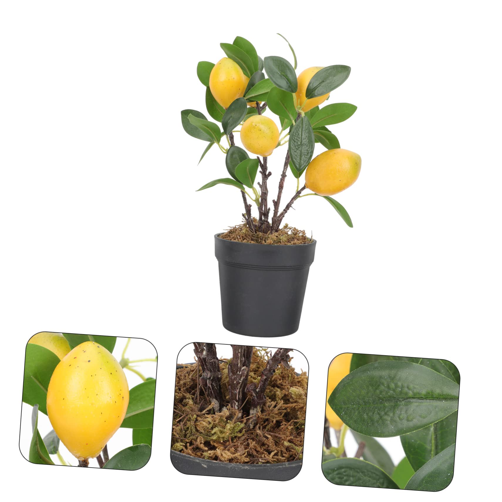 Amazon｜RORPOIR シミュレーションレモン盆栽 鉢植え 人工植物