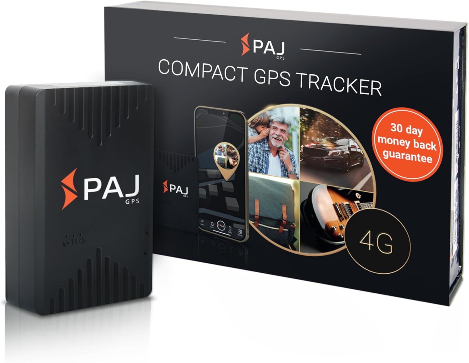 PAJ GPS COMPACT Finder 4G – GPS Tracker for Cars, Motorcycles and Trucks – Up to 20 Days Battery Life – Tracking Device for Theft Protection with Live Tracking, Alarm Notification in case of Emergency
