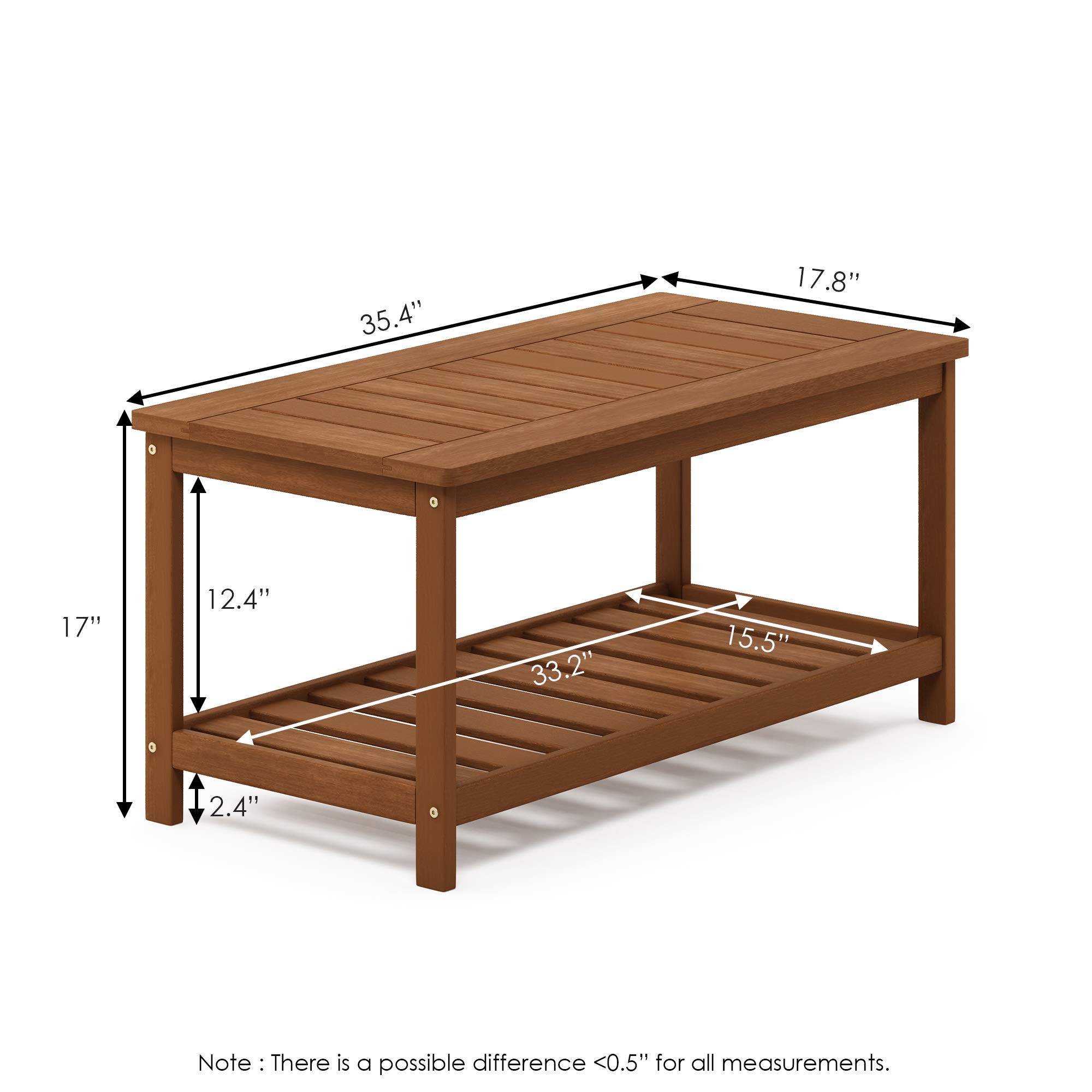Furinno Tioman coffee table, hardwood, teak oil X-Leg natural
