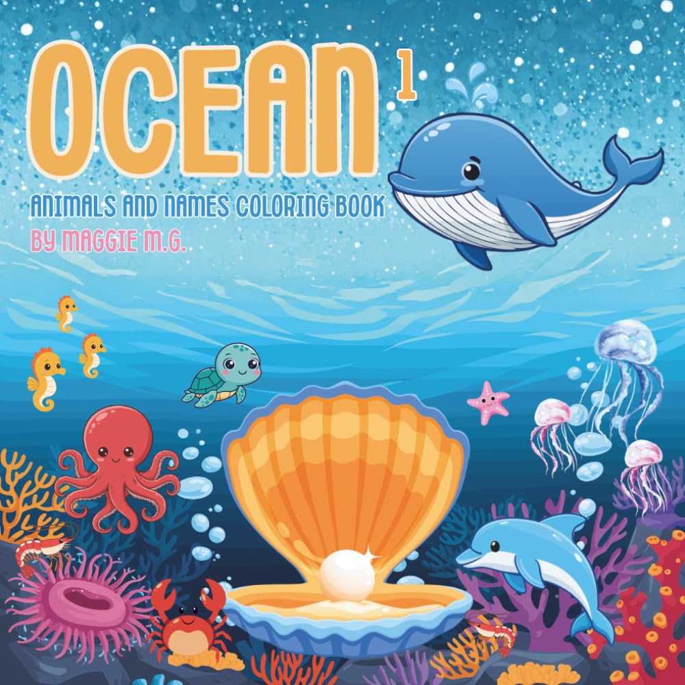 Ocean 1: Animals and Names Coloring Book