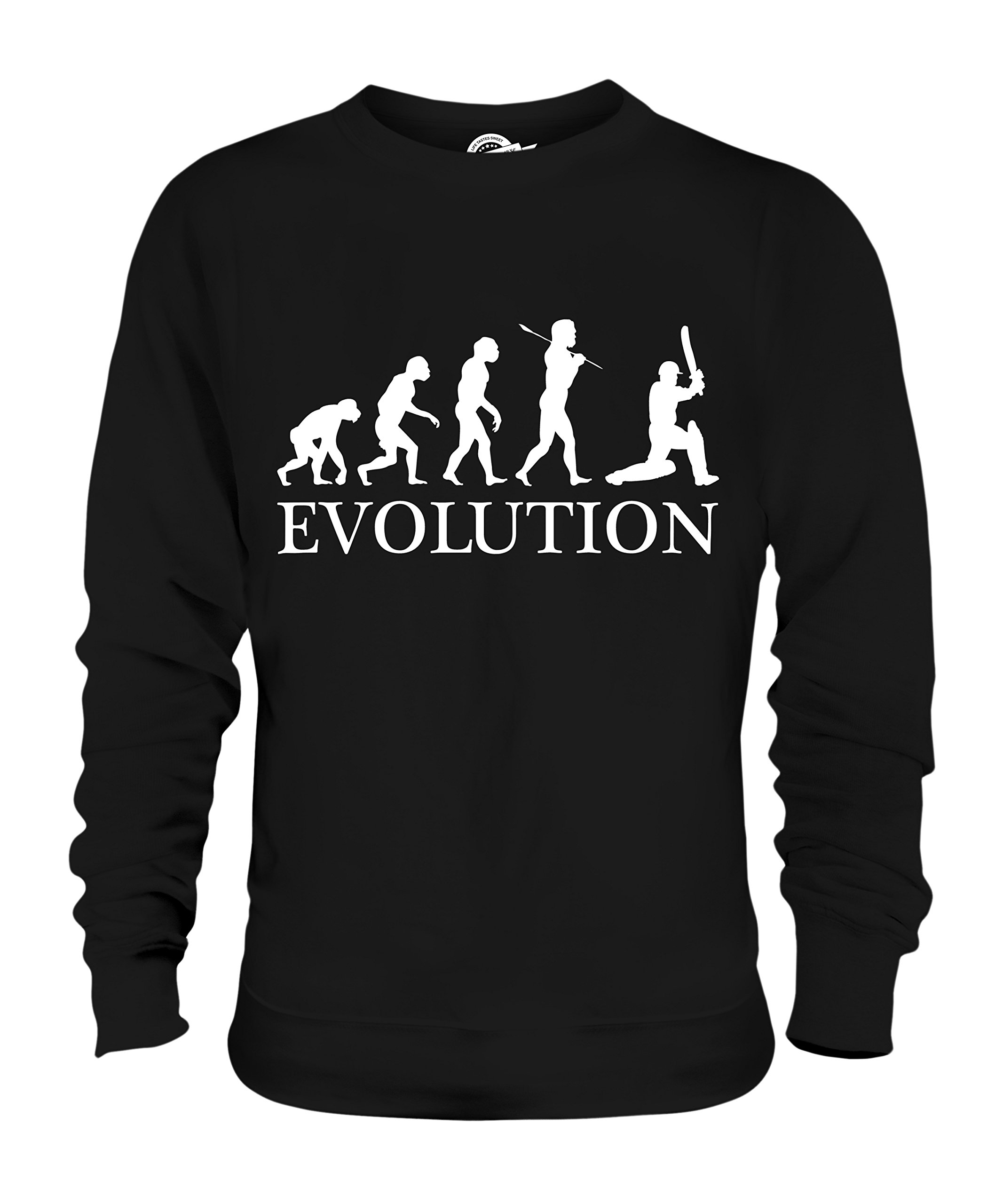 Candymix - Cricketer Evolution of Man - Bluza unisex męska damska sweter top, Czarny, 3XL