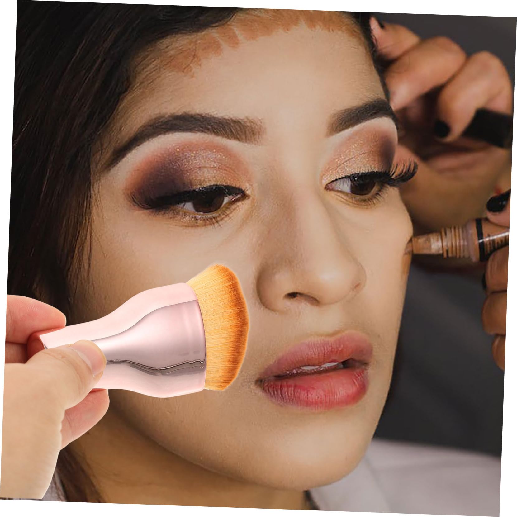 FOMIYES 5 Pezzi Pennello Per Il Trucco Piatto Pennello Per Fondotinta Liquido Da Donna Pennello Per Fondotinta Portatile Di Piccole Dimensioni E Facile Da Pulire