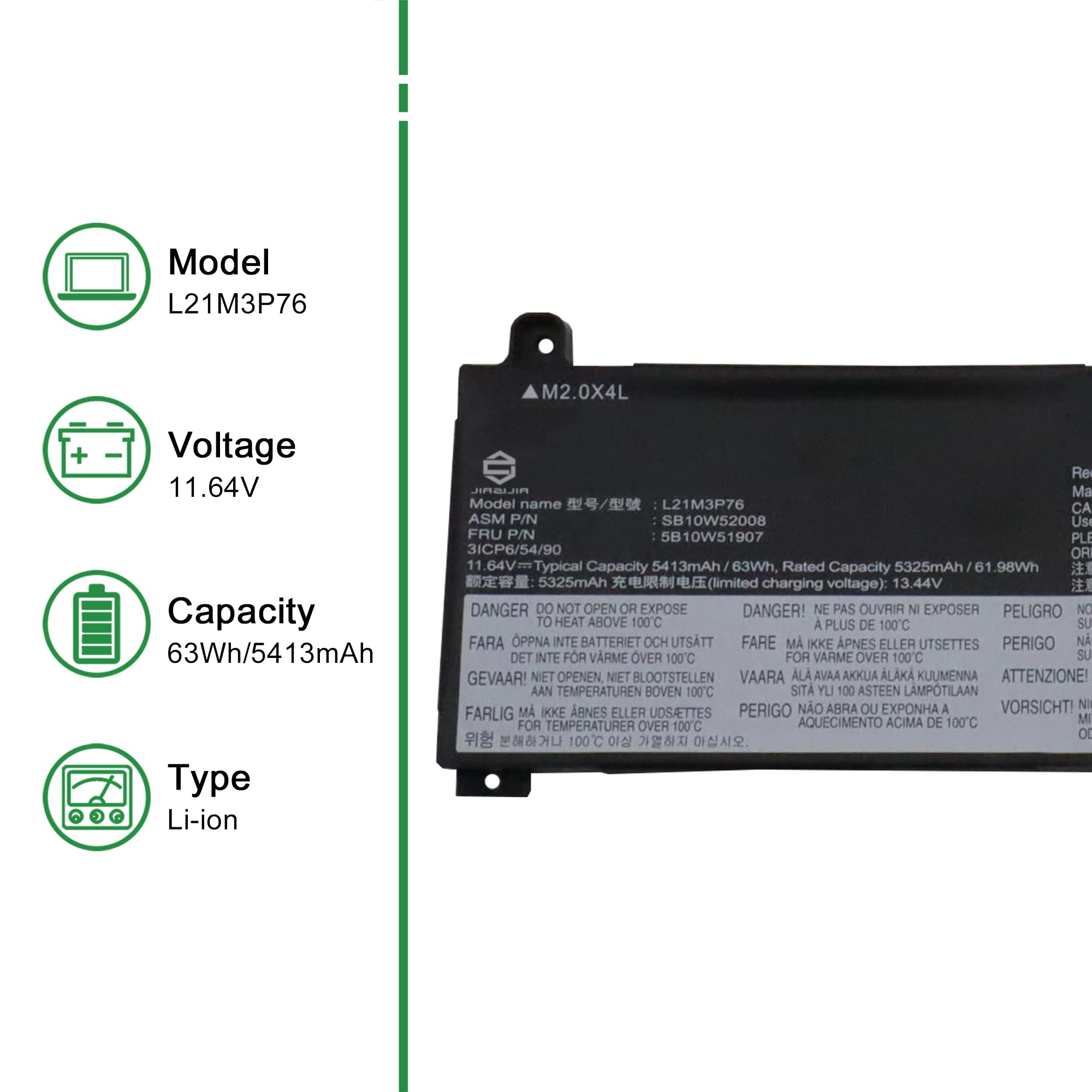 Amazon.com: JIAZIJIA L21M3P76 Laptop Battery Replacement for