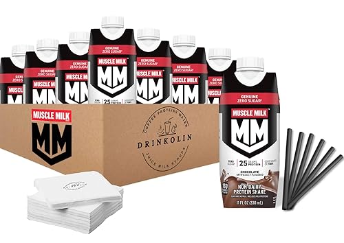 Milk Genuine Protein Shake - Batido de chocolate, 0.88 onzas de proteína, cero azúcar, calcio, vitaminas A, C y D, 0.18 onzas de fibra, aperitivo