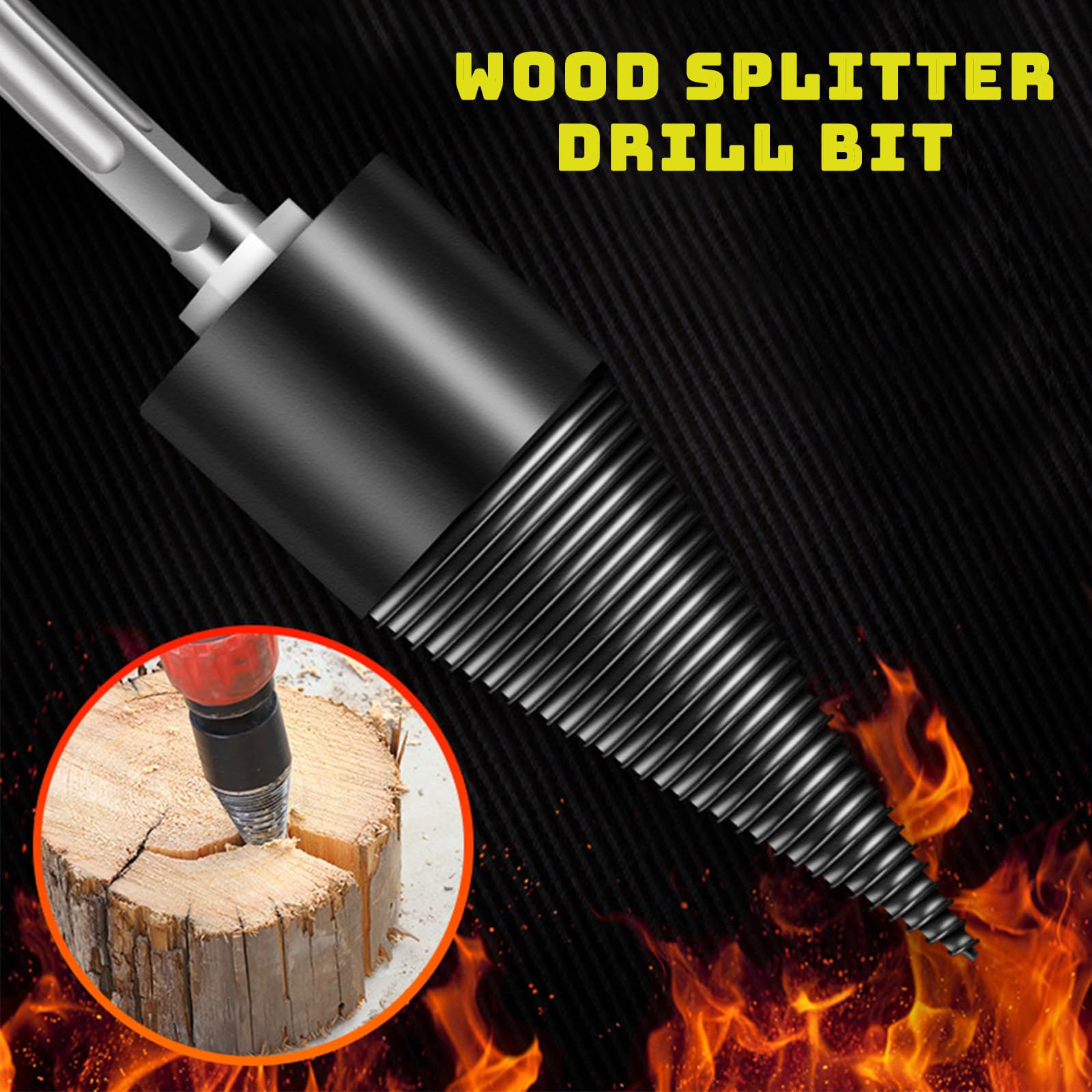 Wood Splitter Drill Bit, Easy Split Drill Bit Wood Splitter, Sherem Easysplit Drill Bit, Wood Splitting Drill Bit, Firewood Drill Bit Wood Splitter (42MM)