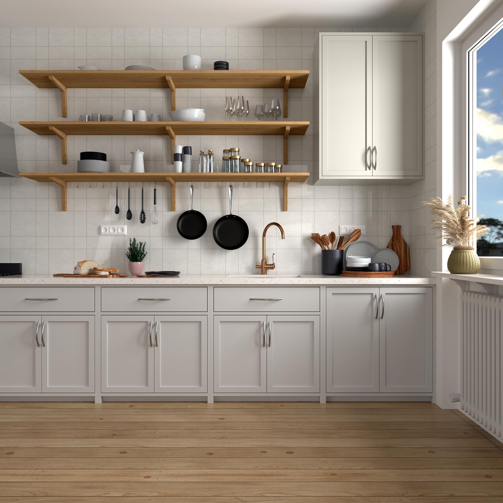 Goldenwarm 15 Pack Bow Kitchen Cabinet Door Handles 160mm Cupboards Drawers,Brushed Nickel Drawer Furniture Handles,Pull Handle Stainless Steel - Image 3