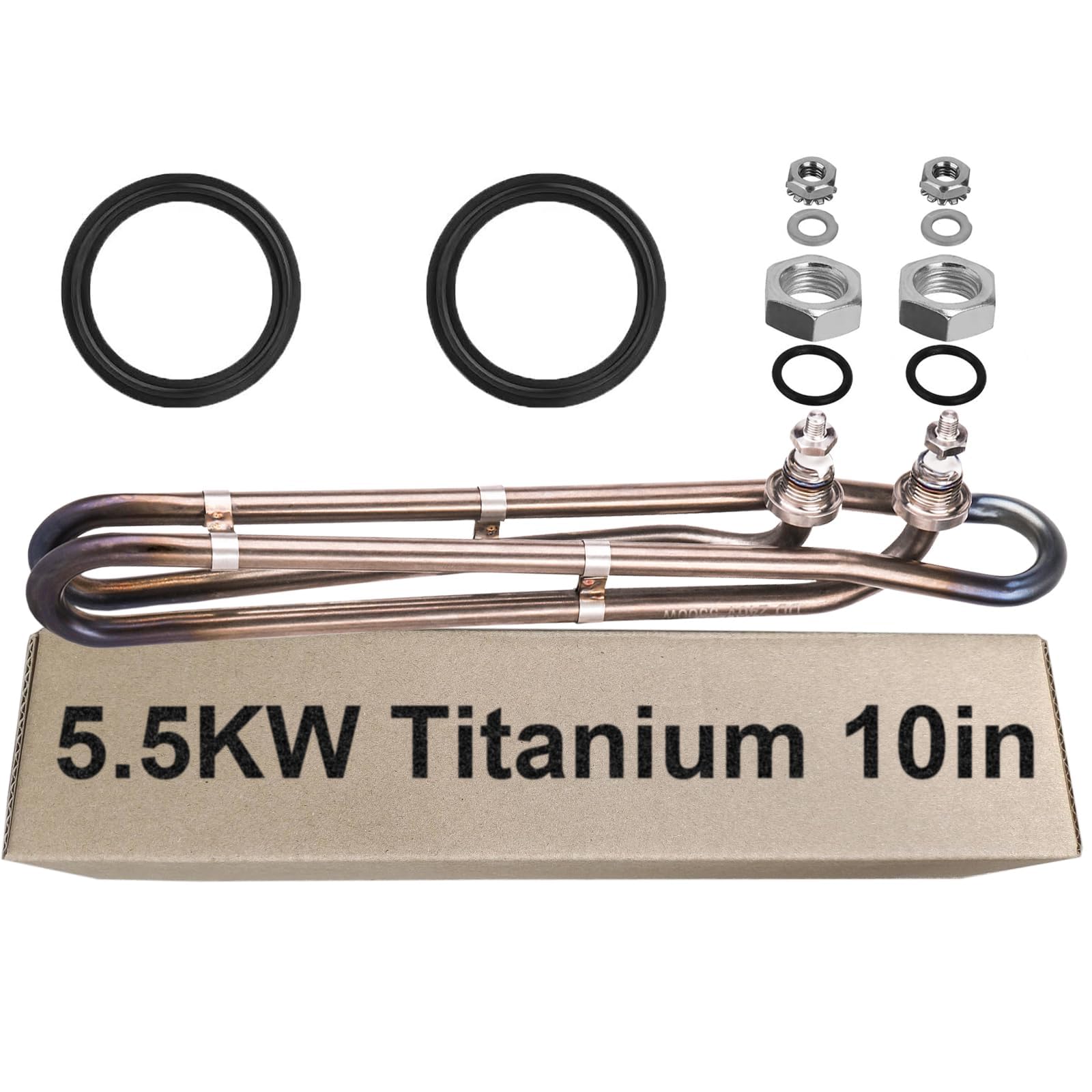 Dgqtrx 5.5kw Titanium Hot Tub Heater Element for Balboa Spa Heater Element,Flo-Thru Universal Hot Tub Heater Replacement Element(10 in)