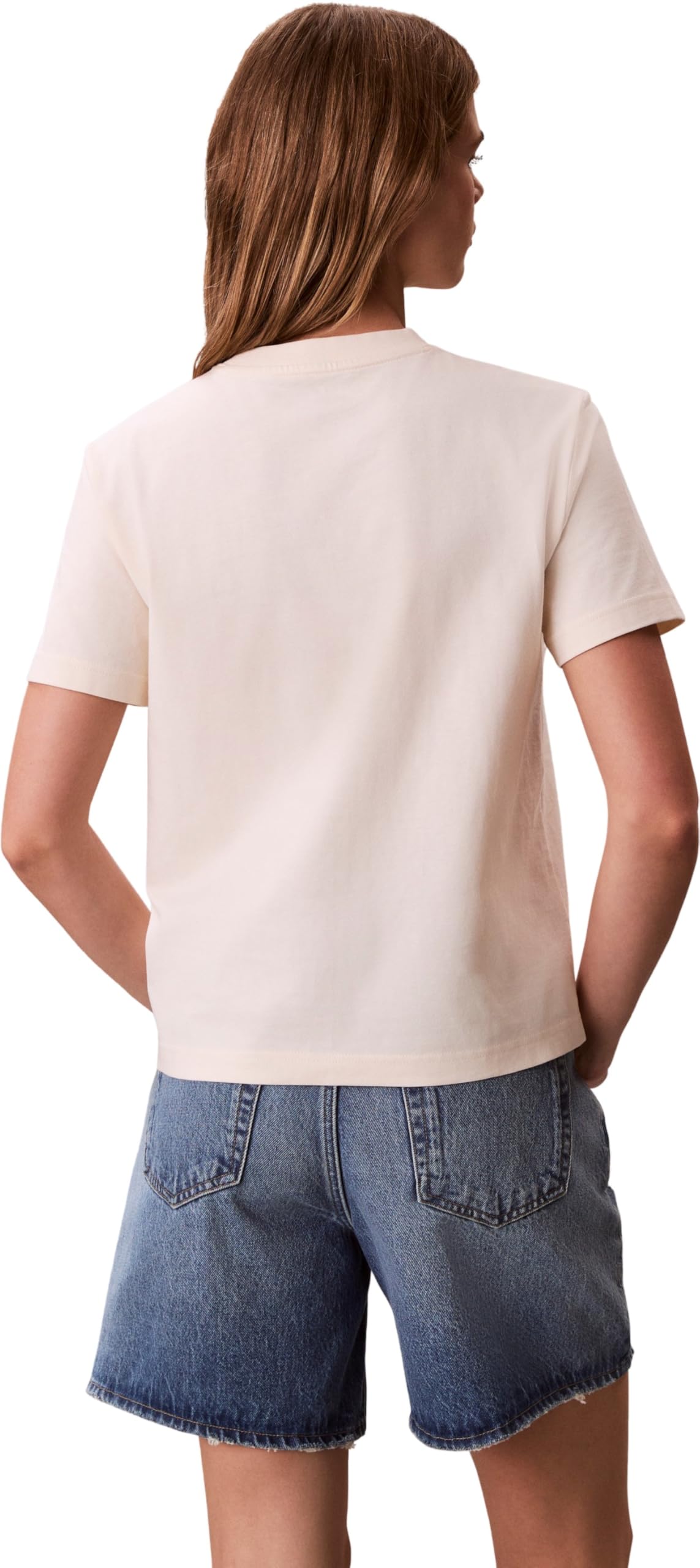 Calvin Klein T-Shirt Manches Courtes Femme Logo Classic Regular Fit