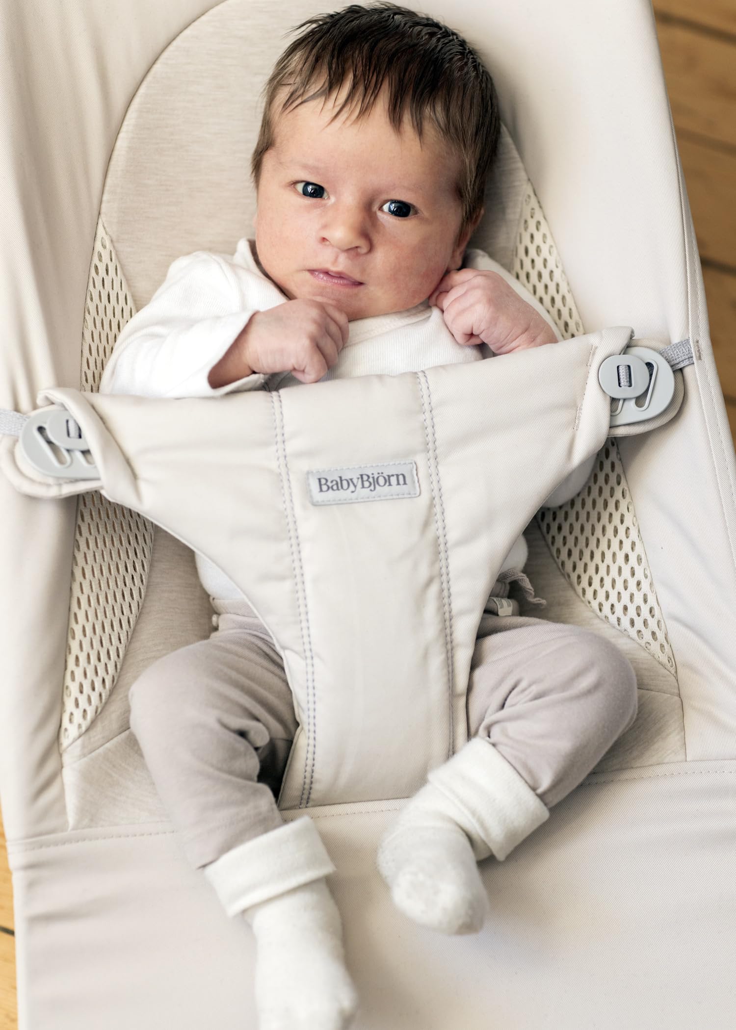 BabyBjörn Transat Balance Soft Tissé Jersey Tri-Fabric Beige clair