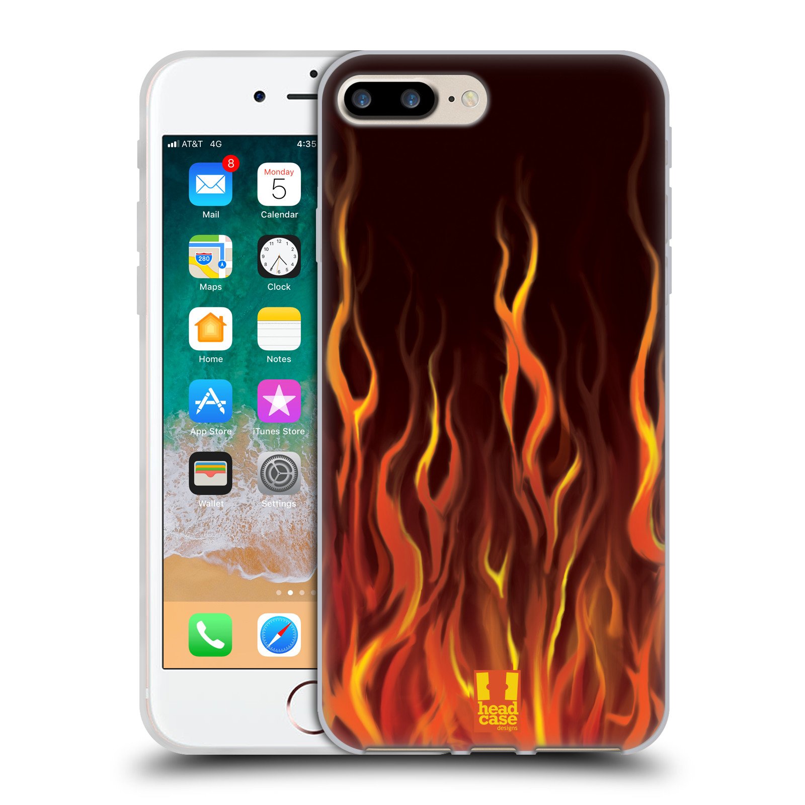Head Case Designs Inferno Hot Rod Flames Soft Gel Case Compatible With Apple iPhone 7 Plus/iPhone 8 Plus