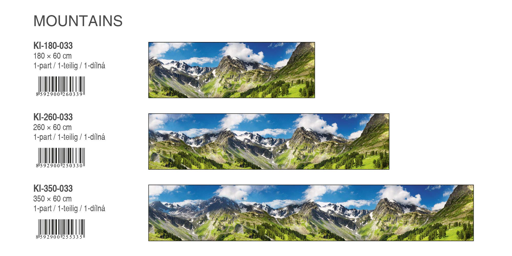 DIMEX LINE Paraschizzi Auto-Adesiva per la Cucina Montagne 180 x 60 cm | Resistente all’Acqua | QUALITA‘ Premium
