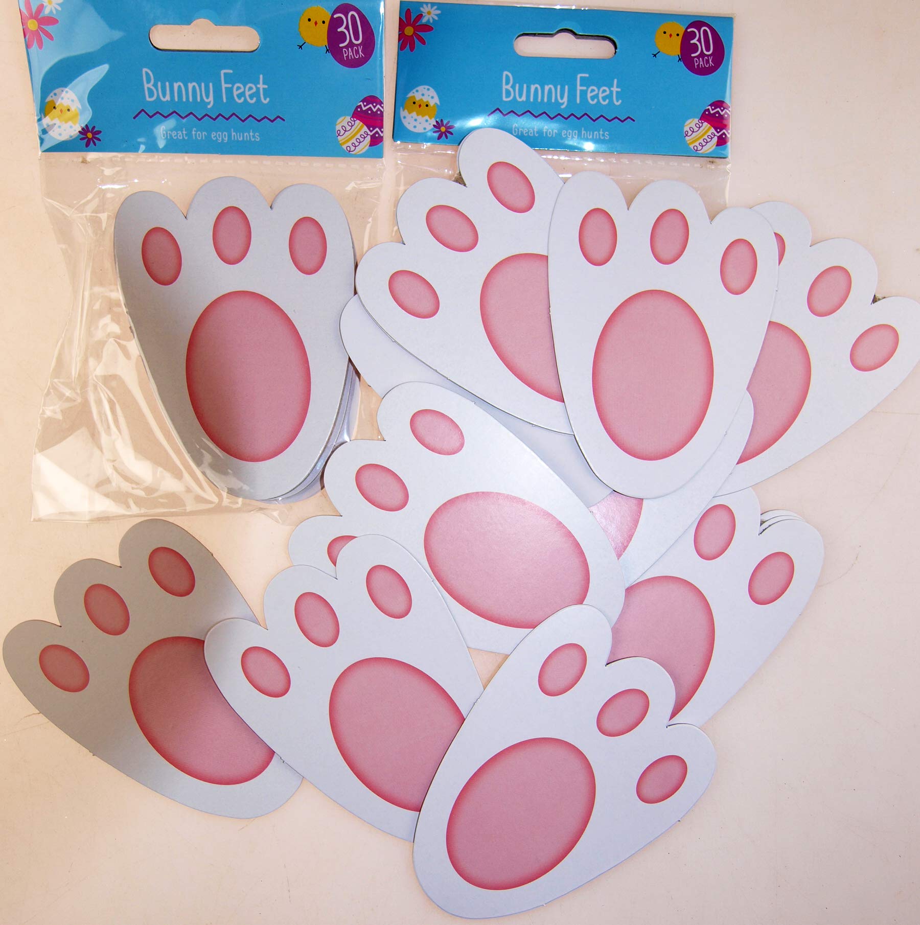 Gem Imports 60 Bunny Feet Markers - Ideal For Easter Egg Trail Hunt