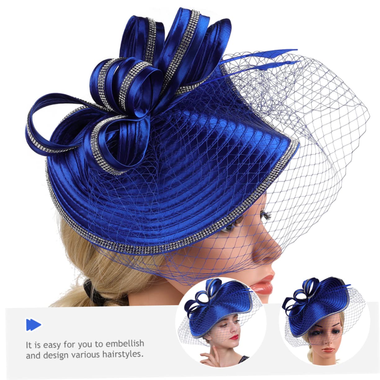 2pezzi Fascinator Hat Headband Elegante Cappello per Cocktail e Tea Party Accessorio Chic per Donne Adatto Cerimonie Eventi e Occasioni Speciali Sfumato Comfort Assicurato