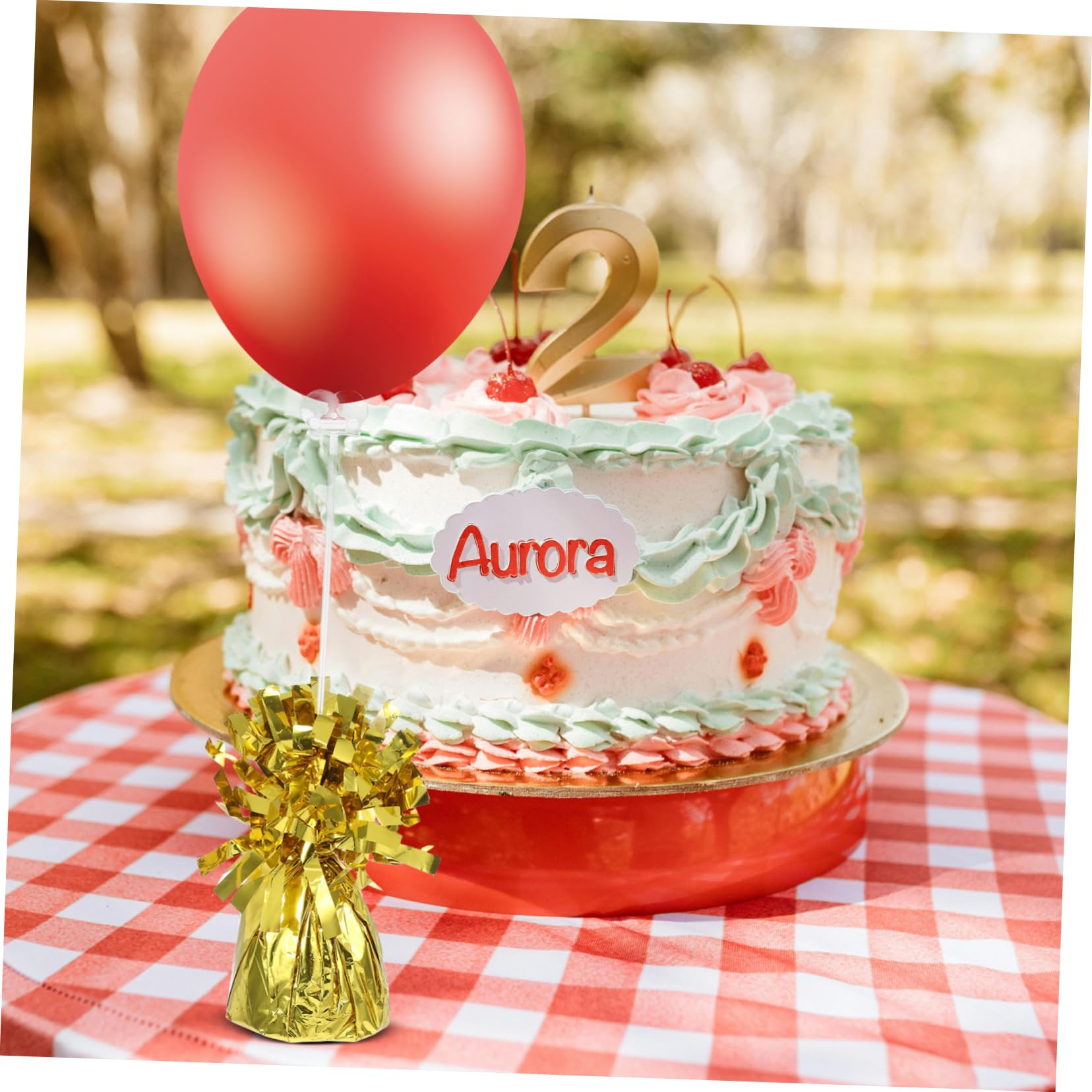Ballongewichte 6 Stück aus Pvc und Zement für Hochzeiten | Goldfarben, Einzigartige Form, Leicht zu Verwenden, Stabiler Halt für Shower, Passendes Ballonzubehör für Dekorationen