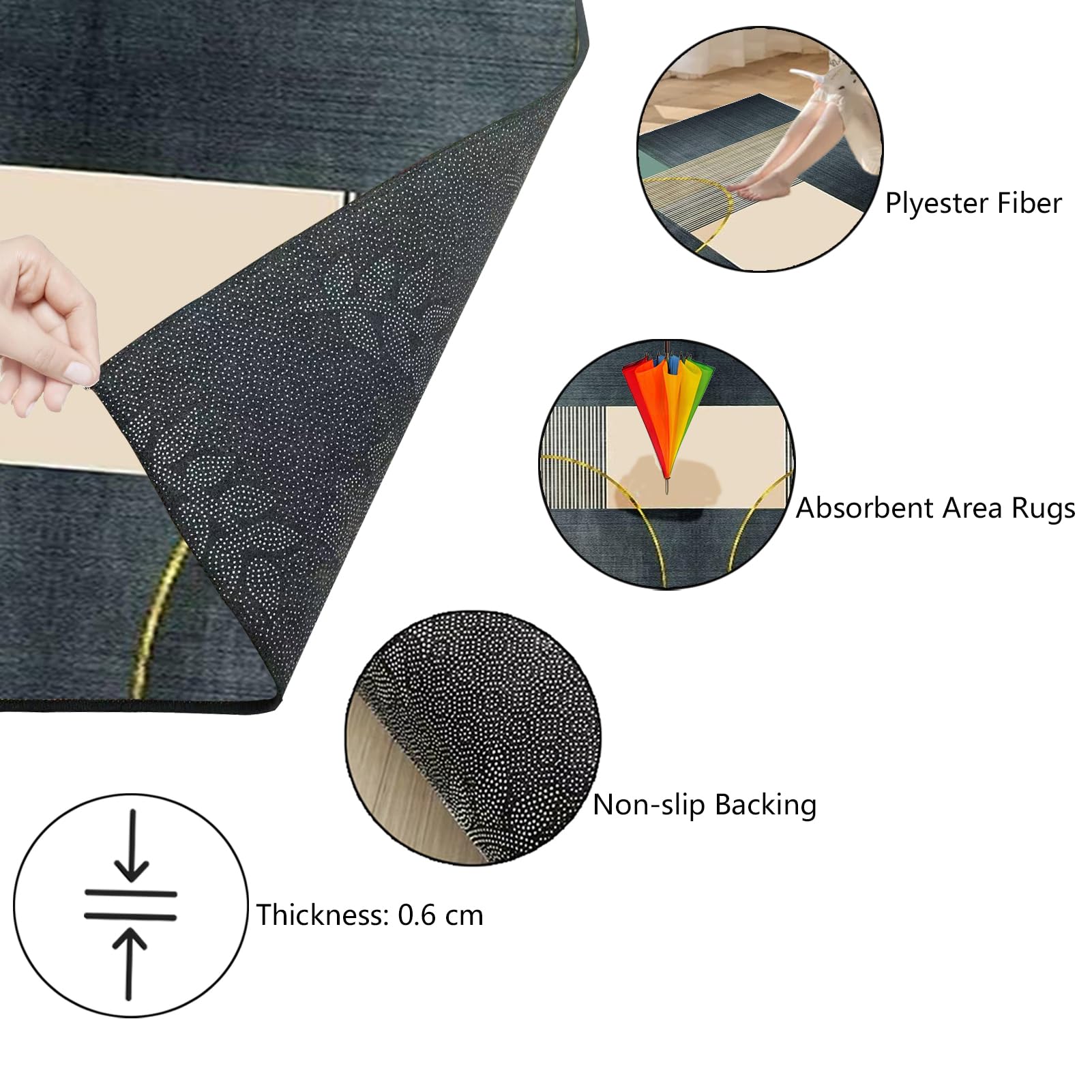 Tappeto per Corridoio Lungo Tappeto Cucina Antiscivolo Lavabile Tappeti runner Ingresso Tappetino per Pavimenti in Moquette Tappeto Passatoia Corridoio per Salotto Camera da Letto 80 x 300 cm