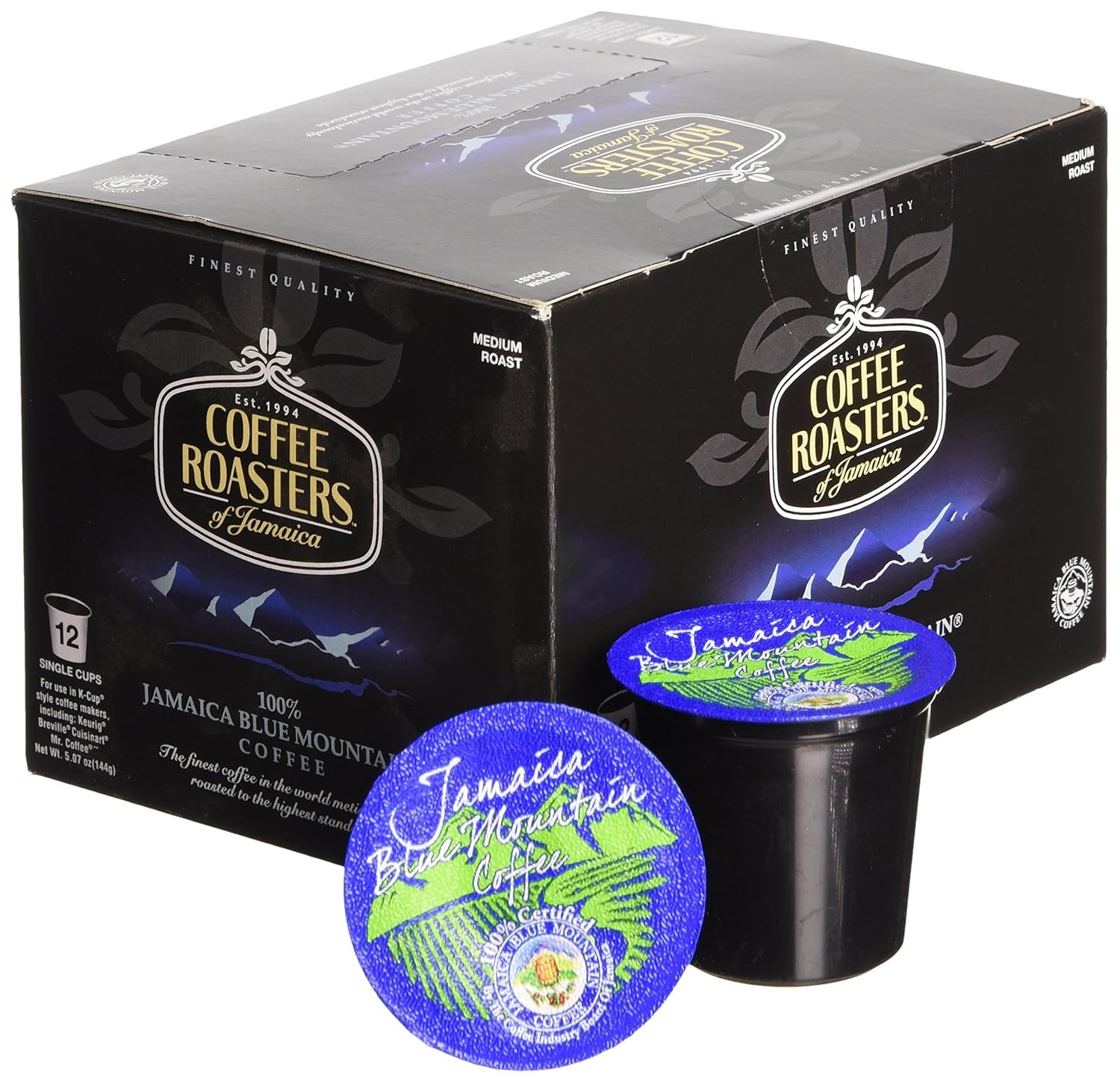 100% Jamaica Blue Mountain Coffee Single Serve Cups for Keurig K-cup