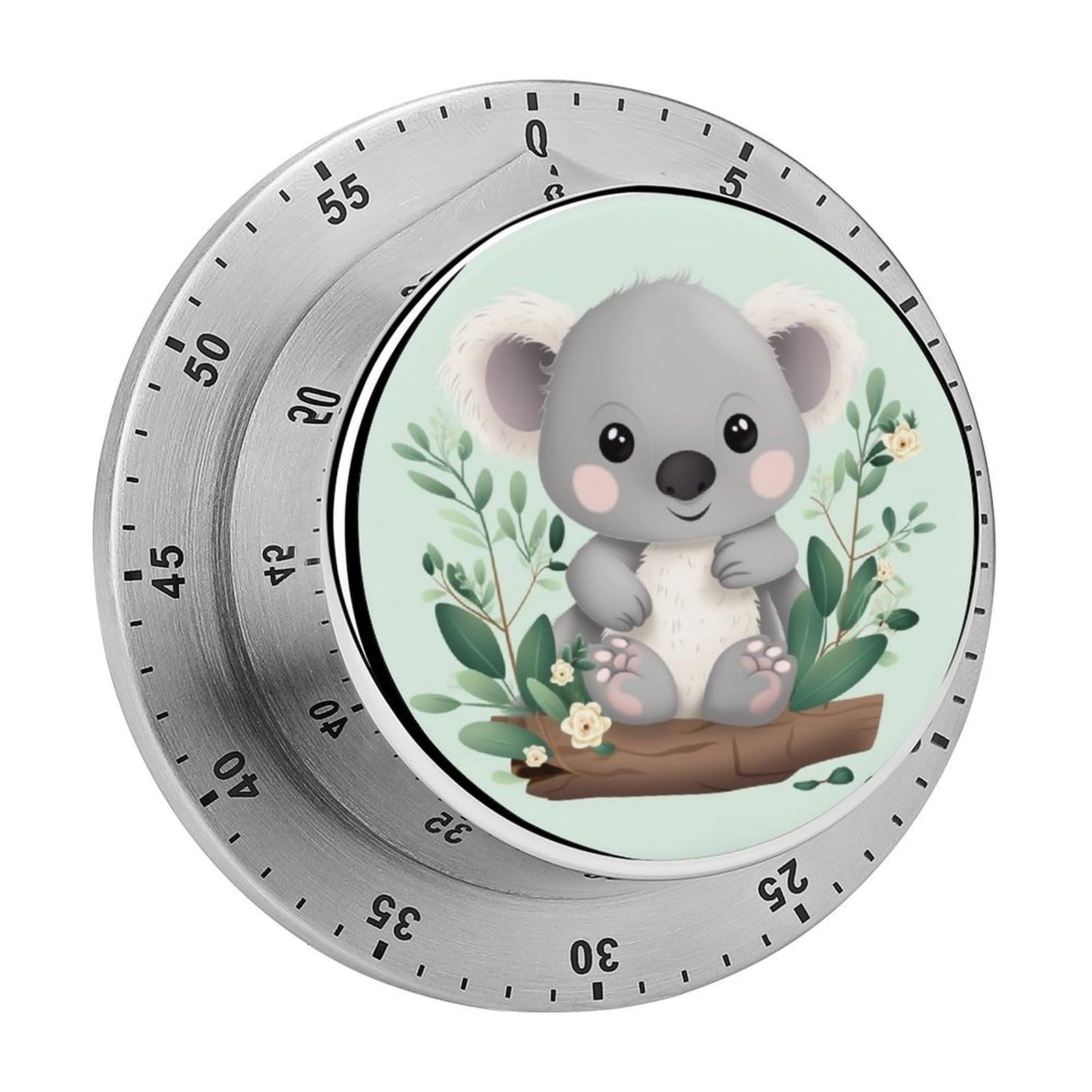 Koala Manual Countdown Timer with Magnetic Base Visual Mechanical Timer for Classroom Home Study and Cooking