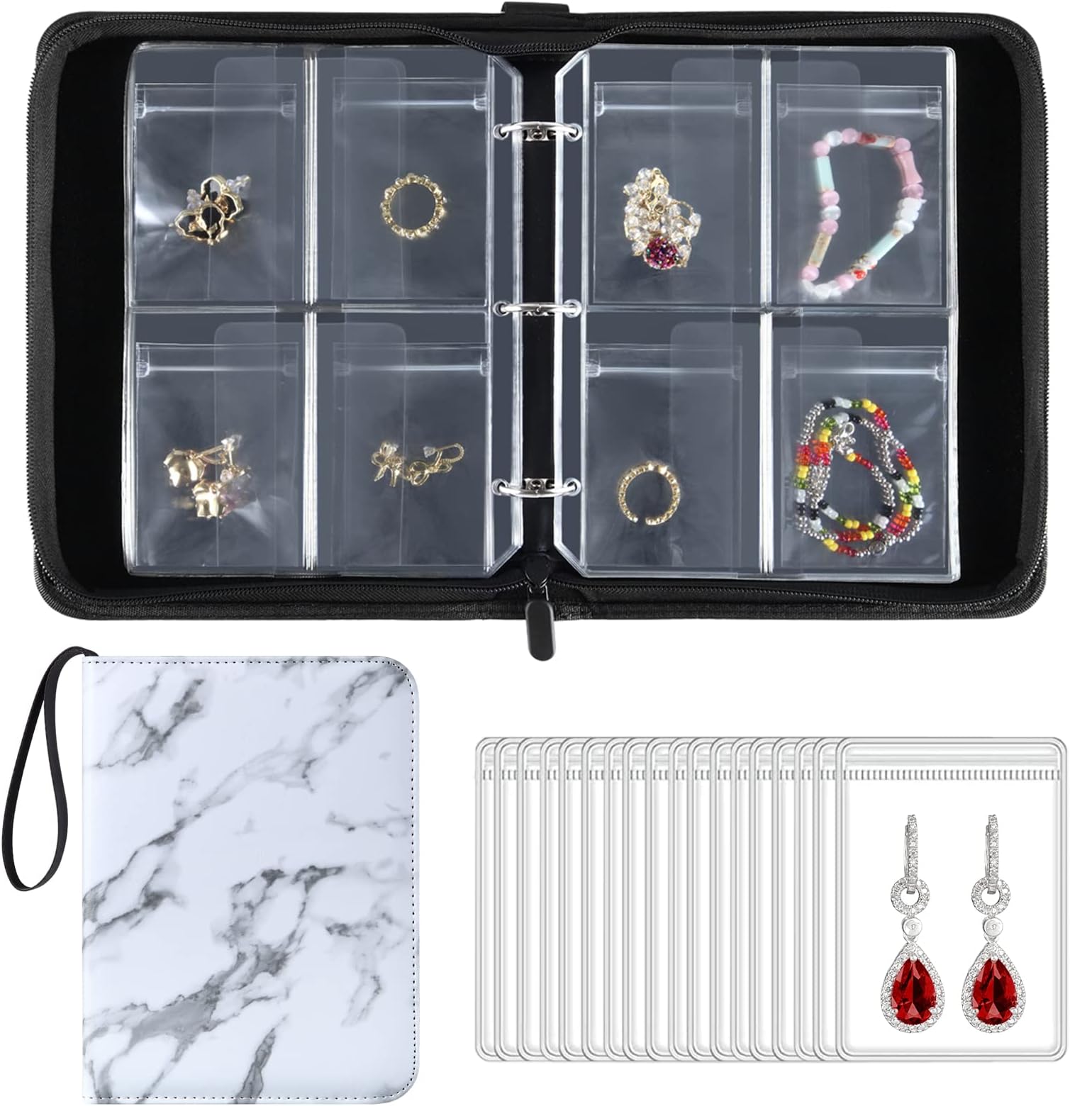Uross Transparent Jewelry Storage Book, Jewelry Earring