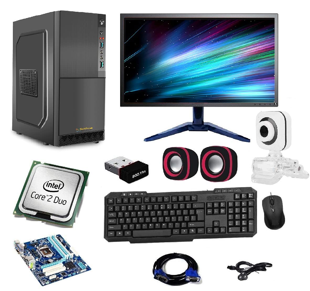 SellZone® Assembled Desktop Computer Core 2 Duo 3.0GHZ Processor, G31 Motherboard, 17 Inch LED Monitor, 4GB RAM, Windows 7 & Office Trial Version with Web Camera Mic Speaker (Hard Drive, 250GB)-image-24