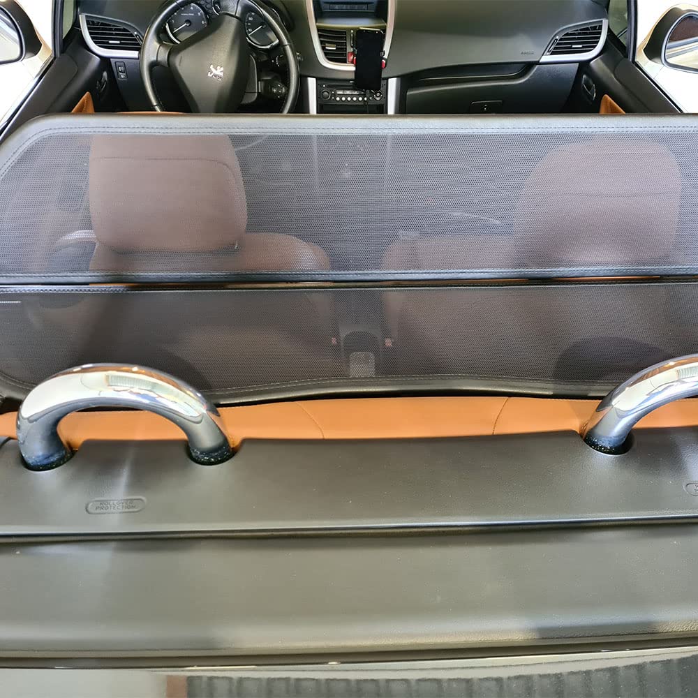 Peugeot Filet Coupe-Vent Compatible 207 CC Noir Filet Anti-remous 100% sur Mesure OEM Qualité Windschott fabriqué aux Pays-Bas