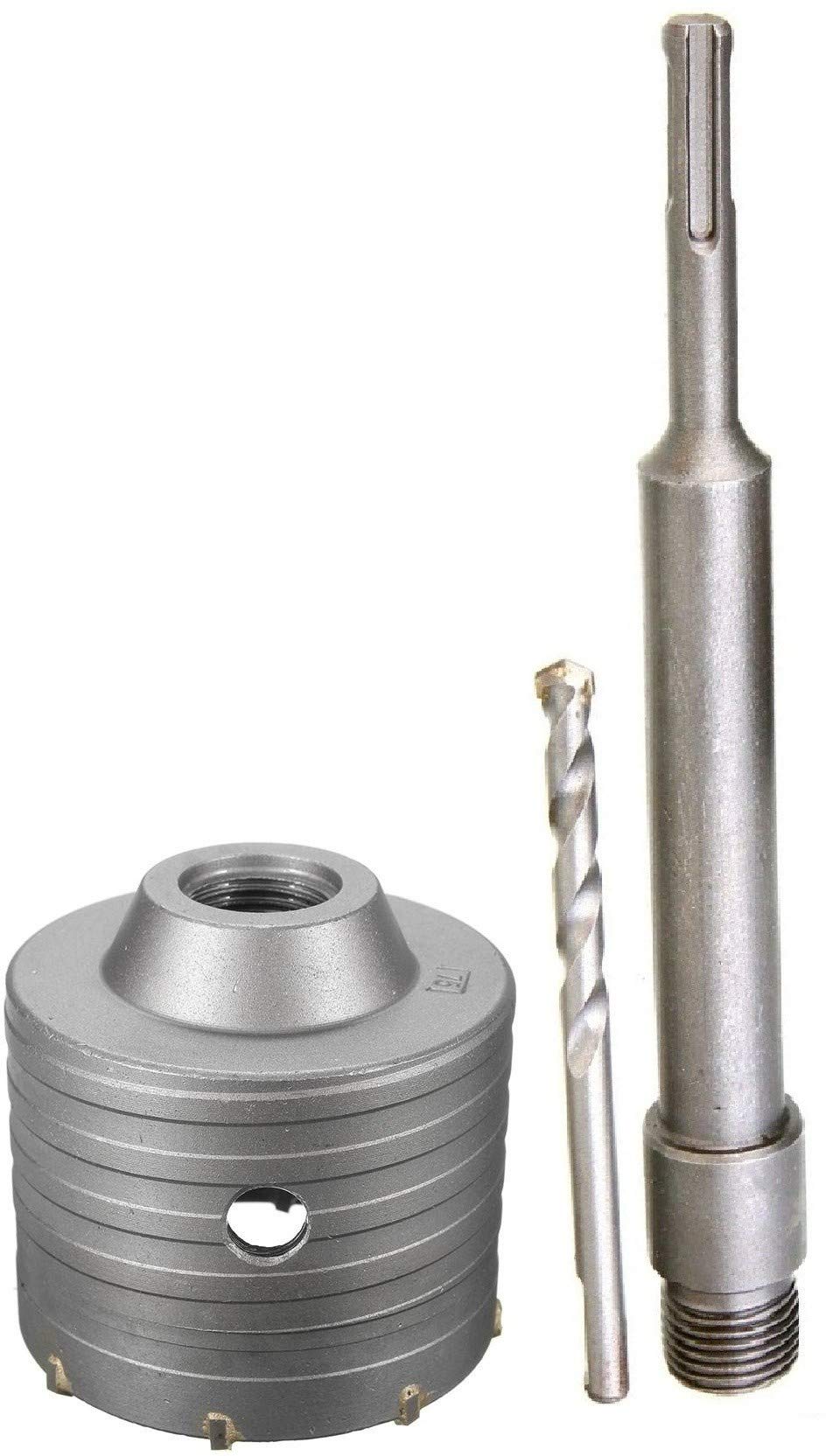 inditrust 75mm concrete wall drill bit hole saw cutter +300mm connecting rod with wrench for brick cement stone