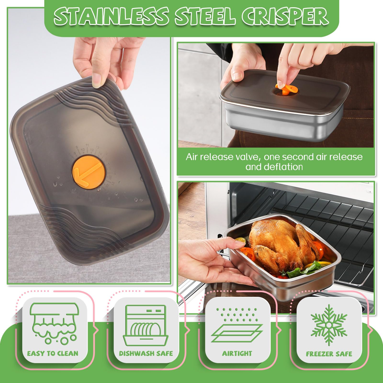 4 Stück Frischhaltedosen mit Deckel, Aufschnittbox Fresh, Meal Prep Container mit Deckel für Büro, Reisen