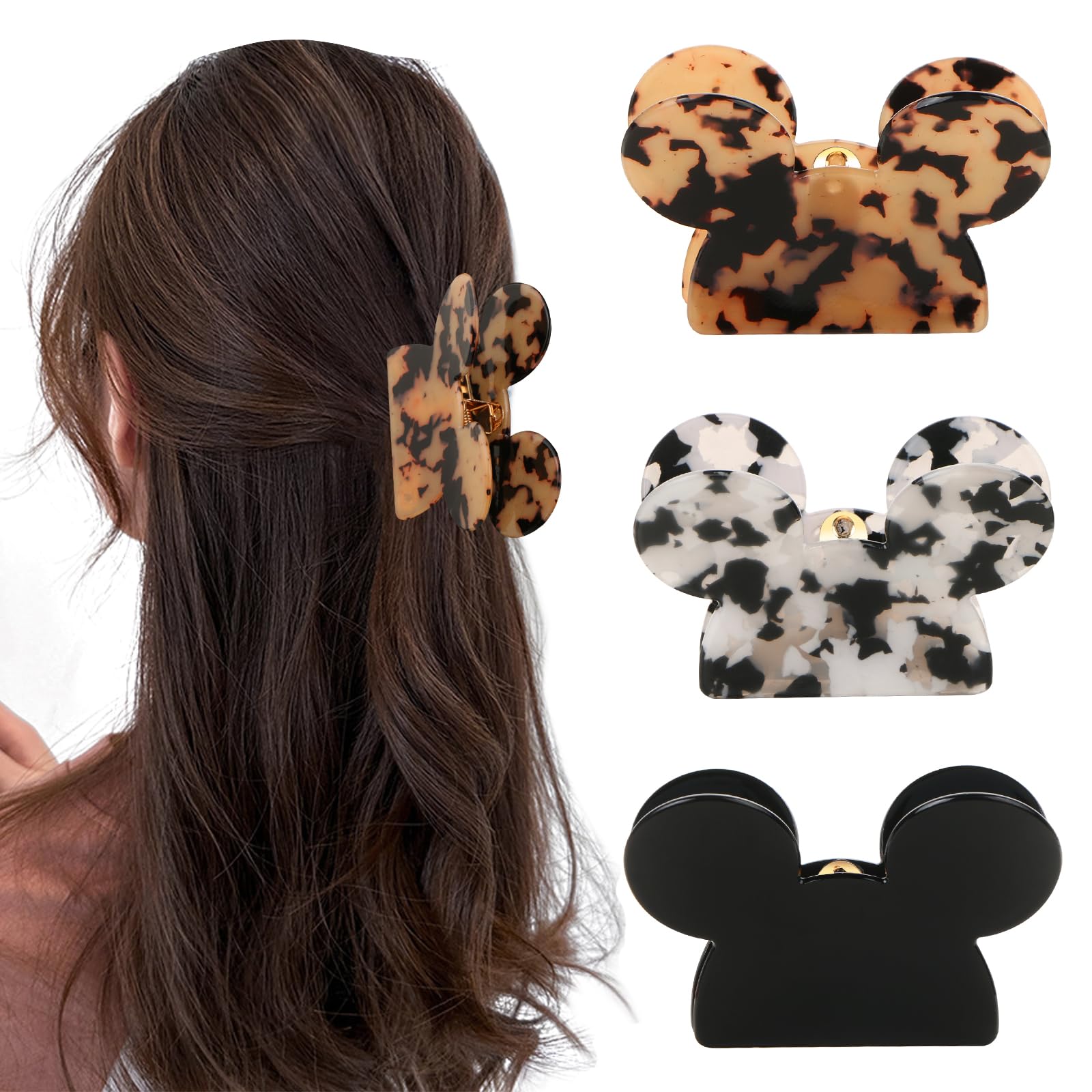 Amazon.com: BENOSPACE 3Pcs Acrylic Hair Clip, Mouse Head Hair Claw