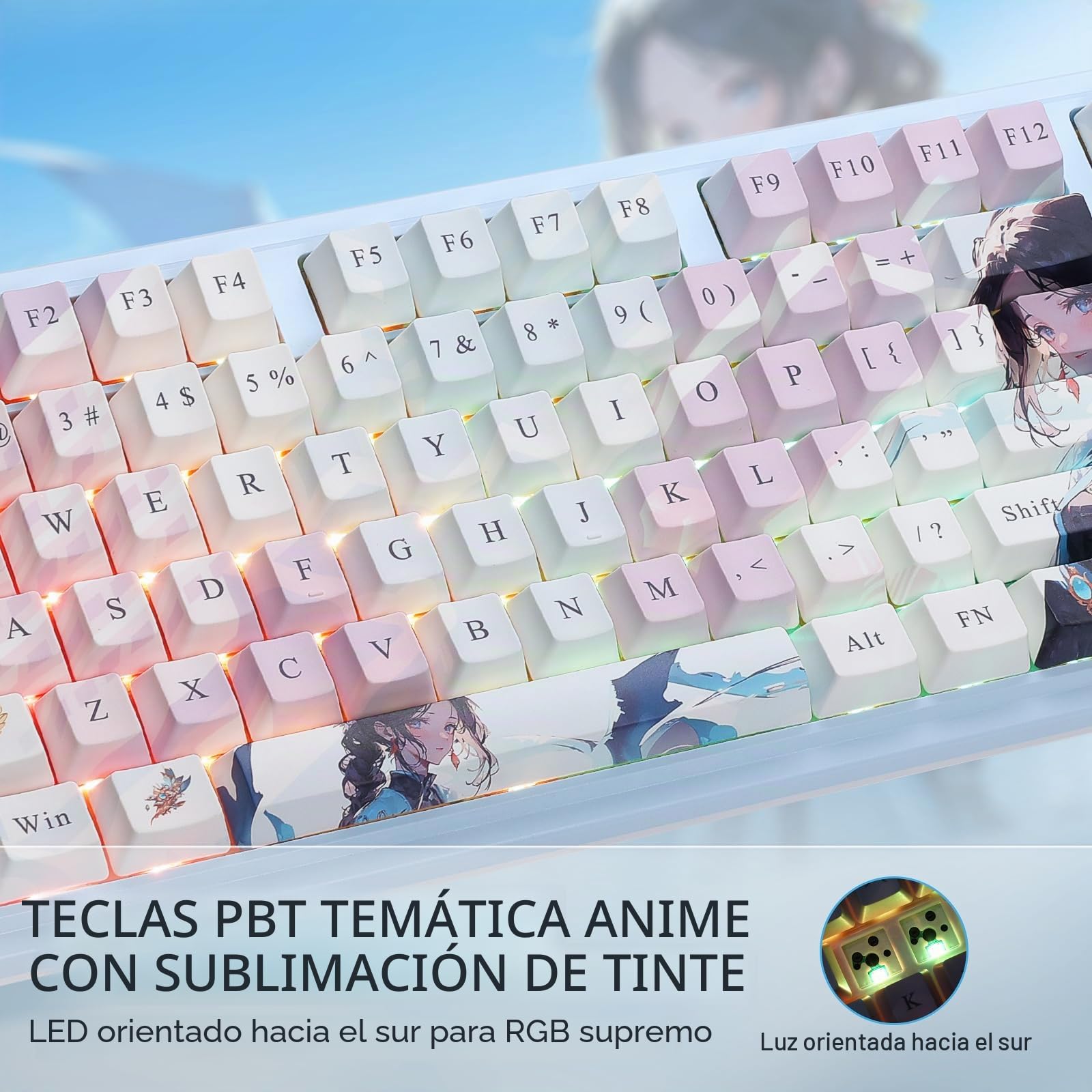 Redragon K728 Pro SE Teclado Gaming RGB Gasket 80% Inalámbrico 87 Teclas | 3 Modos Conexión Hot Swap Sockets 5 Capas Amortiguación Ruido Interruptores Lineales Hi-Fi US Layout