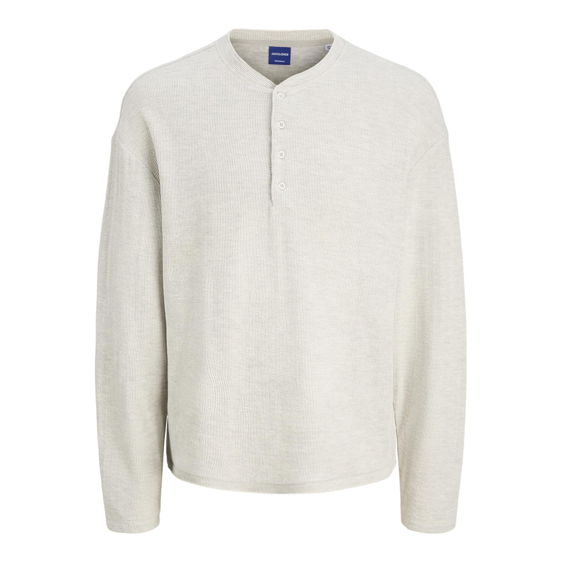 Joraustin Henley LS C.N Styd Aw24, Light Grey Mix, M