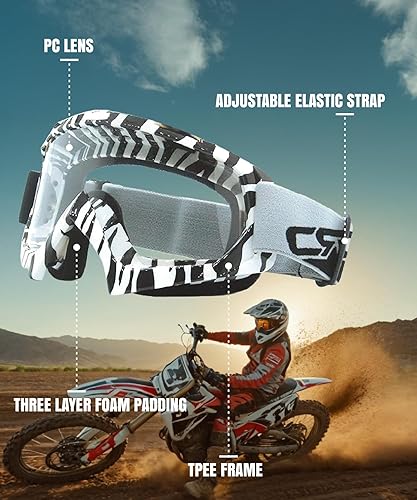 Miniatura 3 de CRG Sports gafas para carreras de motocross ATV, color naranja, T815-7-6 T815-7-6