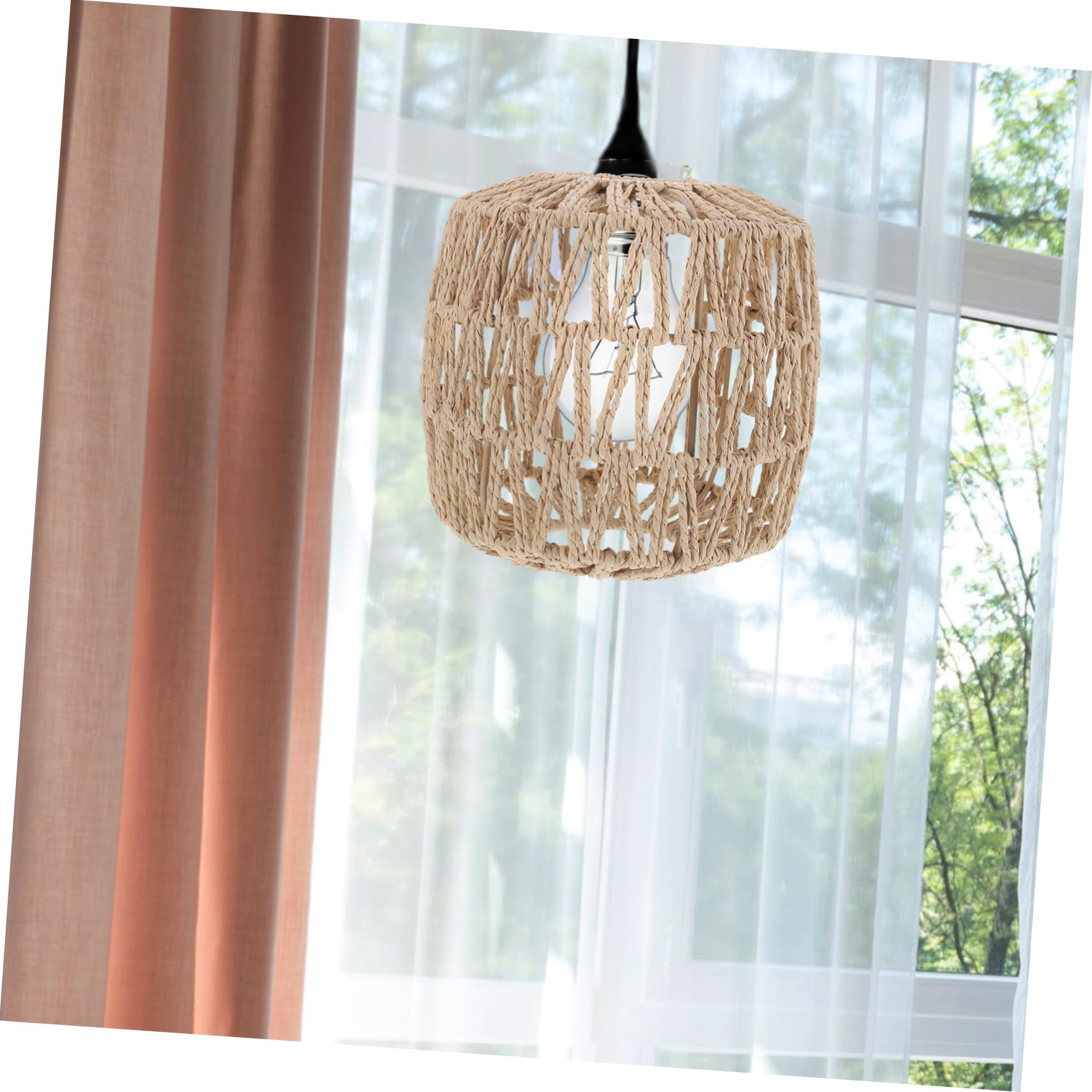 OSALADI Paralume Piccolo in Rattan Intrecciato Stile Vintage Per