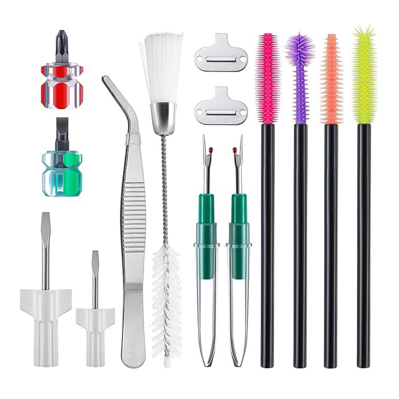 14Pcs Sewing Machine for Machine Repair with Tweezer Double Headed Brush Screwdrivers Seam Unpicker Sewing Tool