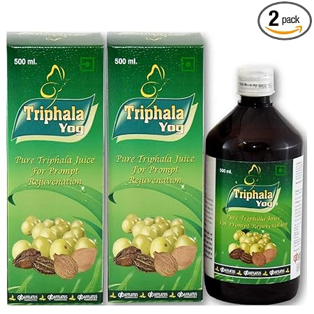Afflatus Triphala Yog Ayurvedic Juice with Tulsi & Giloy || Digestive Care- 500ml (Pack of 2)