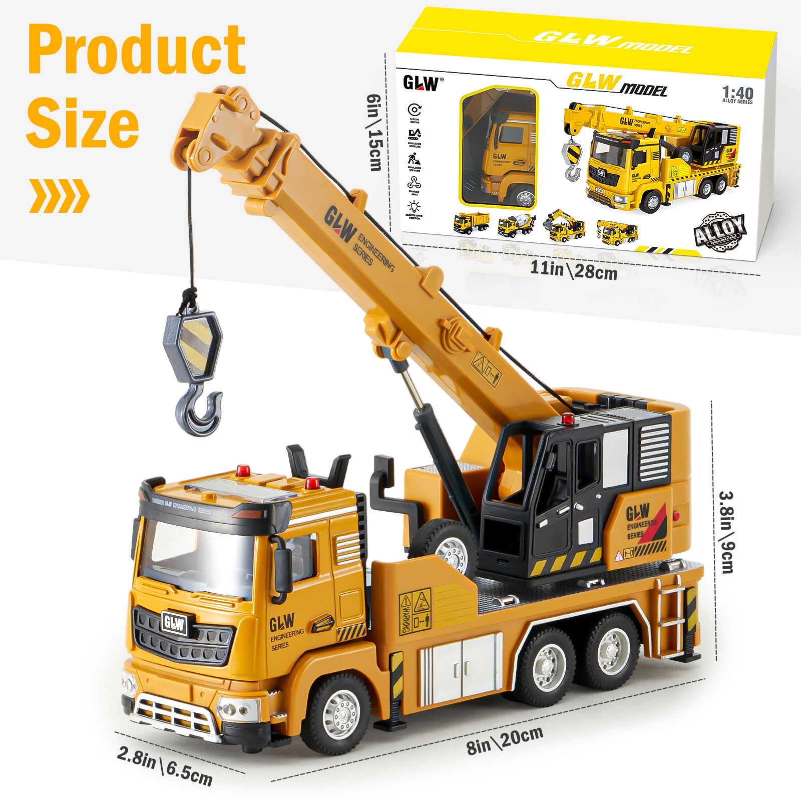 LEGO City La Grue de Chantier Mobile Jaune - Set de Construction - Cadeau Créati