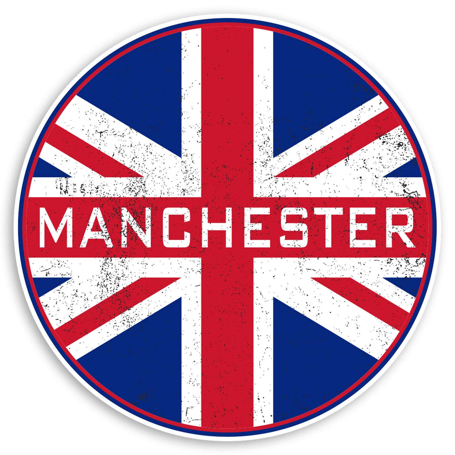 2 x 10cm Manchester England Vinyl Stickers - UK Flag Sticker Luggage #20605 (10cm Wide)