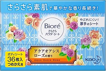 Amazon | ビオレ さらさらパウダーシート アクアオアシスローズの香り Amazon | ビオレ さらさらパウダーシート アクアオアシスローズの香り