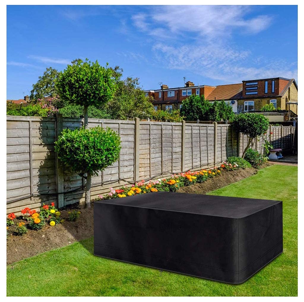 Mifengdaer Furniture Cover 210D Oxford Fabric PU Coating Garden Black Outdoor Cover Waterproof Dustproof Patio Furniture Covers 83.9" 52" 27.6"-Black