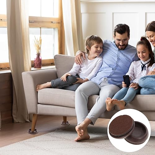 Miniatura 6 de DOITOOL 20 piezas de tazas fijas redondas para sillas, posavasos cuadrados, cojines cuadrados para silla, protectores de muebles, patas de silla,