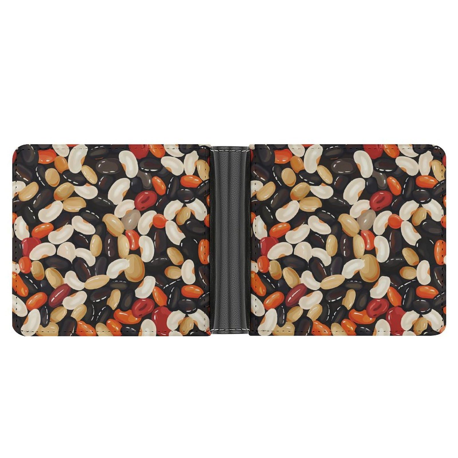 Colorful Beans Funny Men's Slim Bifold Wallet with Multiple Card Slots Front Pocket Purse