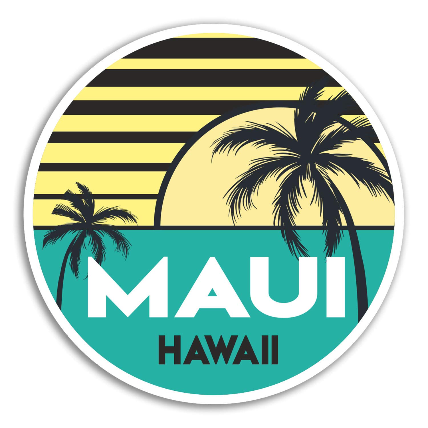 Destination Vinyl Ltd Multi 2 X 10Cm Maui Hawaii Vinyl Stickers - Travel Sticker Laptop Luggage #18579 (10Cm Wide)