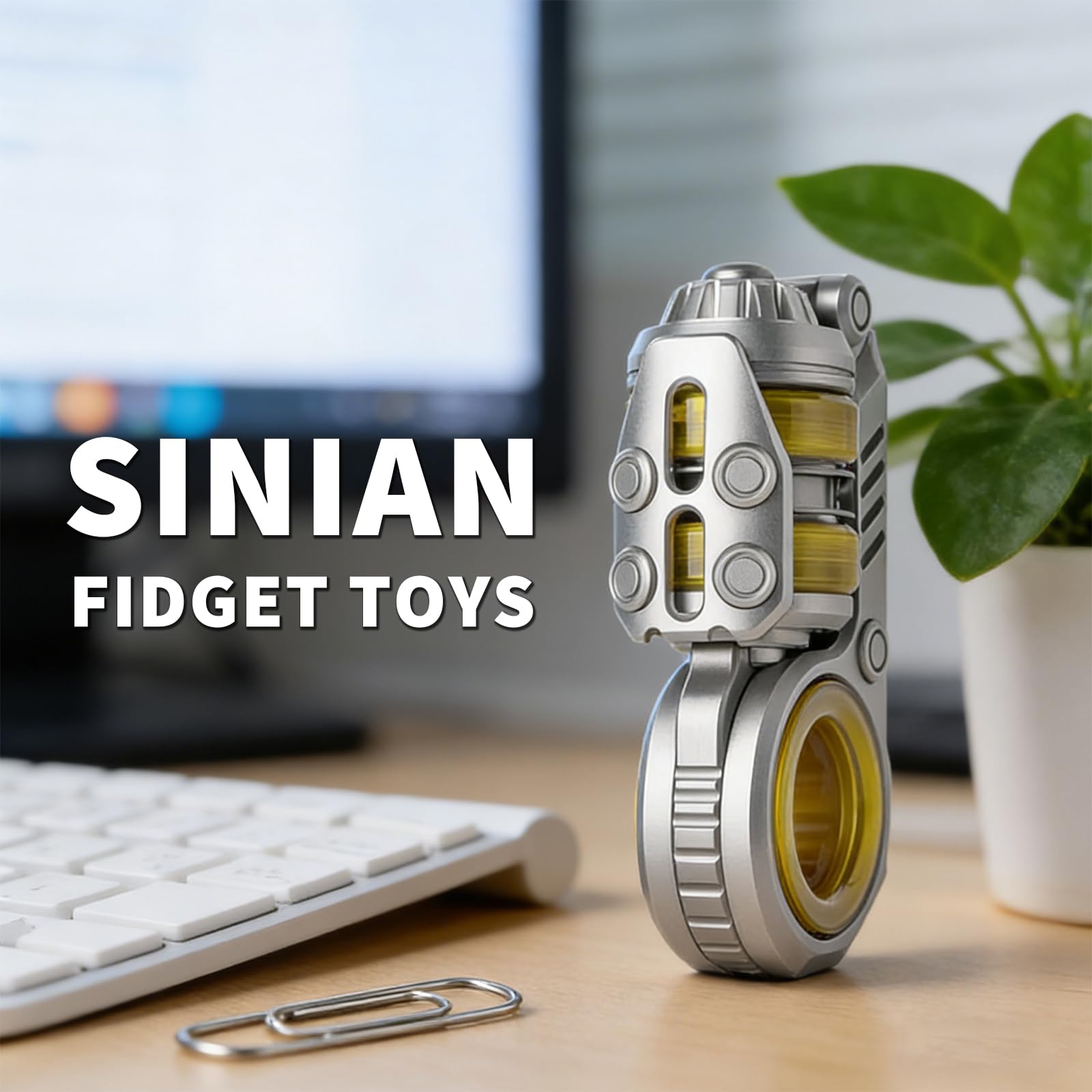 HIDEDC SiniaN Fidget Toy for Adults SiniaN Fidget Slider Metal Fidget Spinner Toy - Image 2