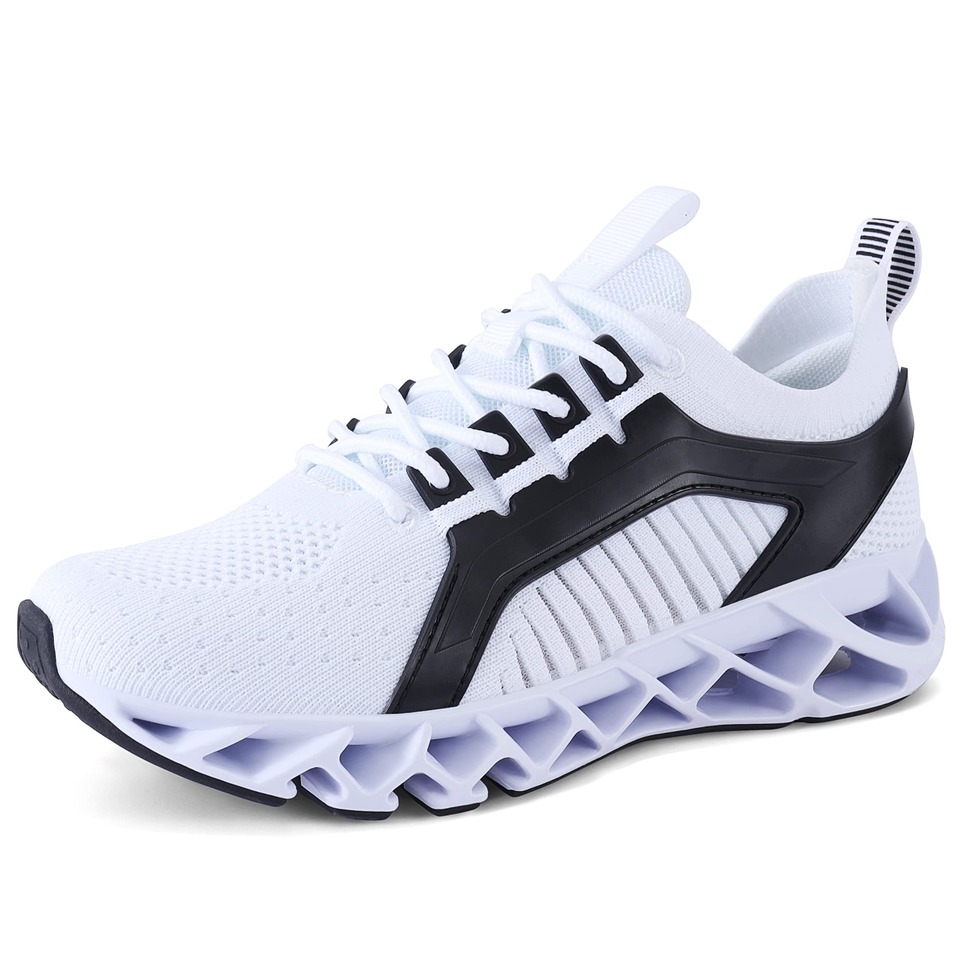 Women's Walking Shoes Lightweight Breathable Tennis Running Blade Fashion Sneakers for Athletic Sports Training Jogging Travel White Size 10.5