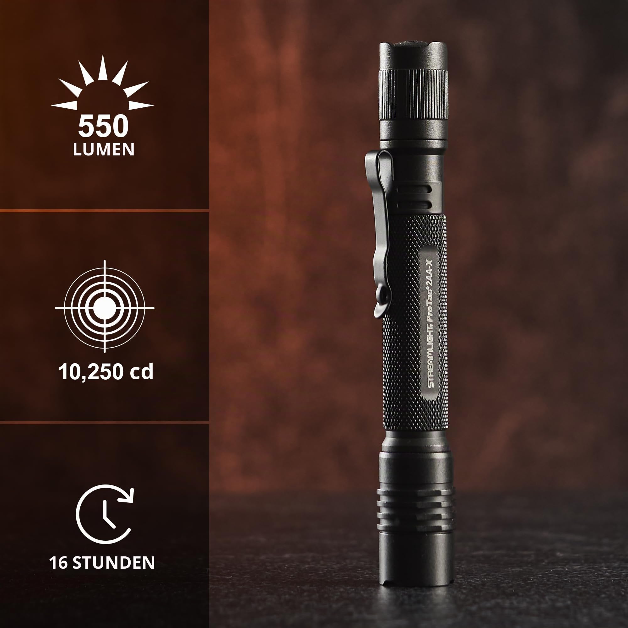 Streamlight 88033 ProTac 2AA 250-Lumen Taktische Taschenlampe, Kompakt, Schwarz