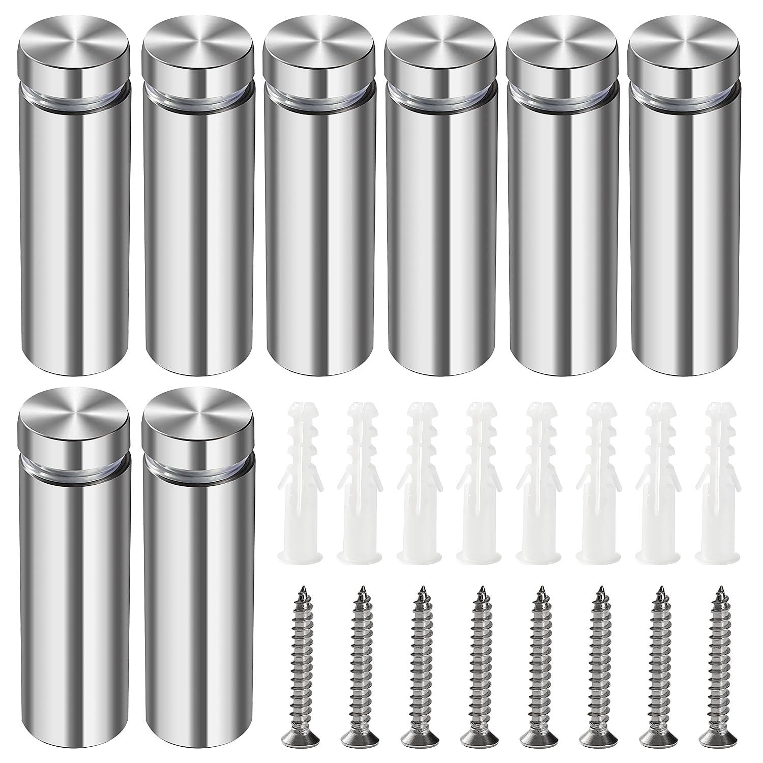 Lyeteung 8 PCS 16×50 mm Standoff Fixings, Stainless Steel Advertising Screw, Sign Standoff Screws