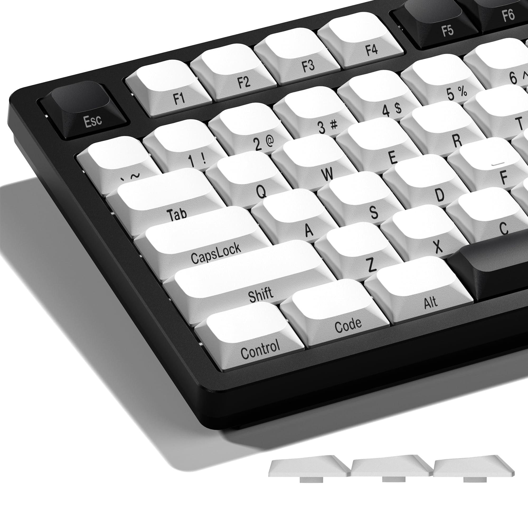 XVX Low Profile White Keycaps, Dye-Sub PBT Keycaps, Bow Key caps Compatiability for 60% 75% 80% 85% 100% MX Switches Mechanical Keyboard