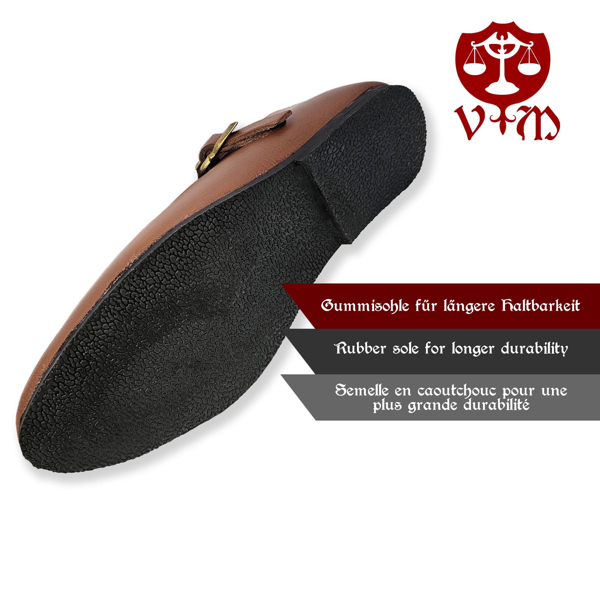 Mittelalter Schuhe Damen Braun Riemchenschuhe