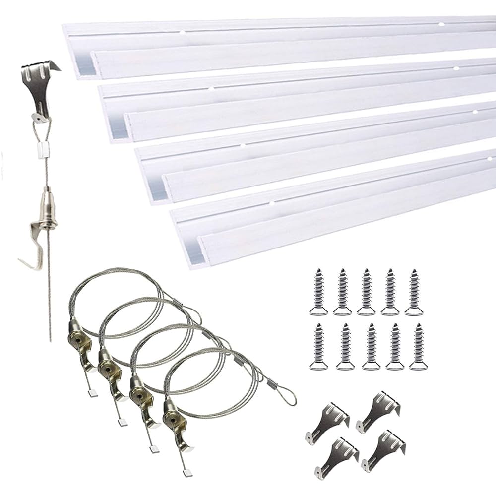 Amazon | ピクチャーレール L型 ピクチャーレール セット白色