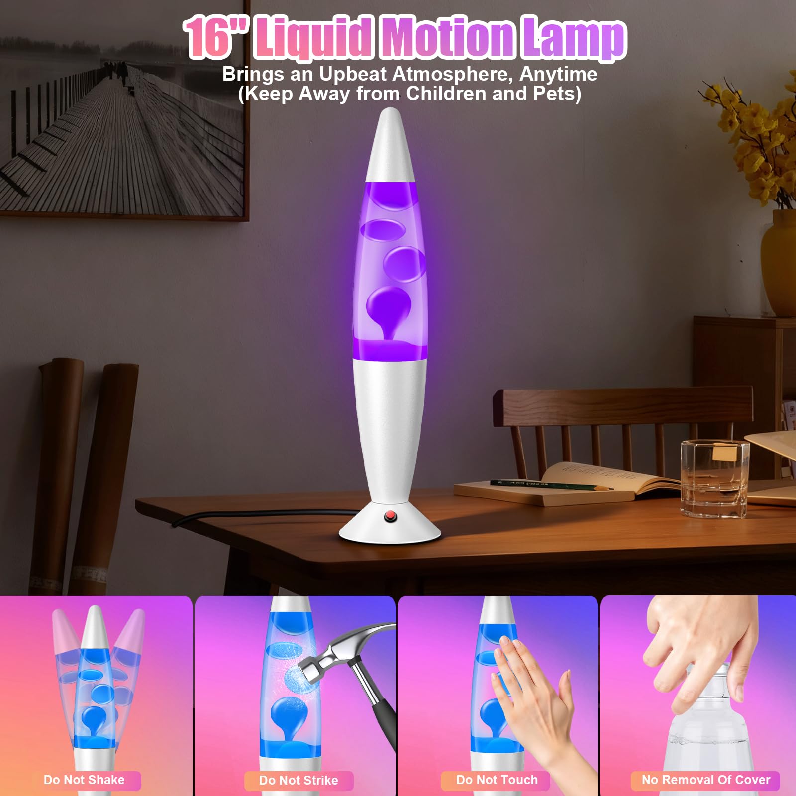 Lámpara de Movimiento Líquido 16", Lámpara de Relajante con Control Remoto, 17 Cambios de Color Lámparas Deportivas Líquidas para Hogar Dormitorio, Oficina, Fiesta (Blanco Plateado)