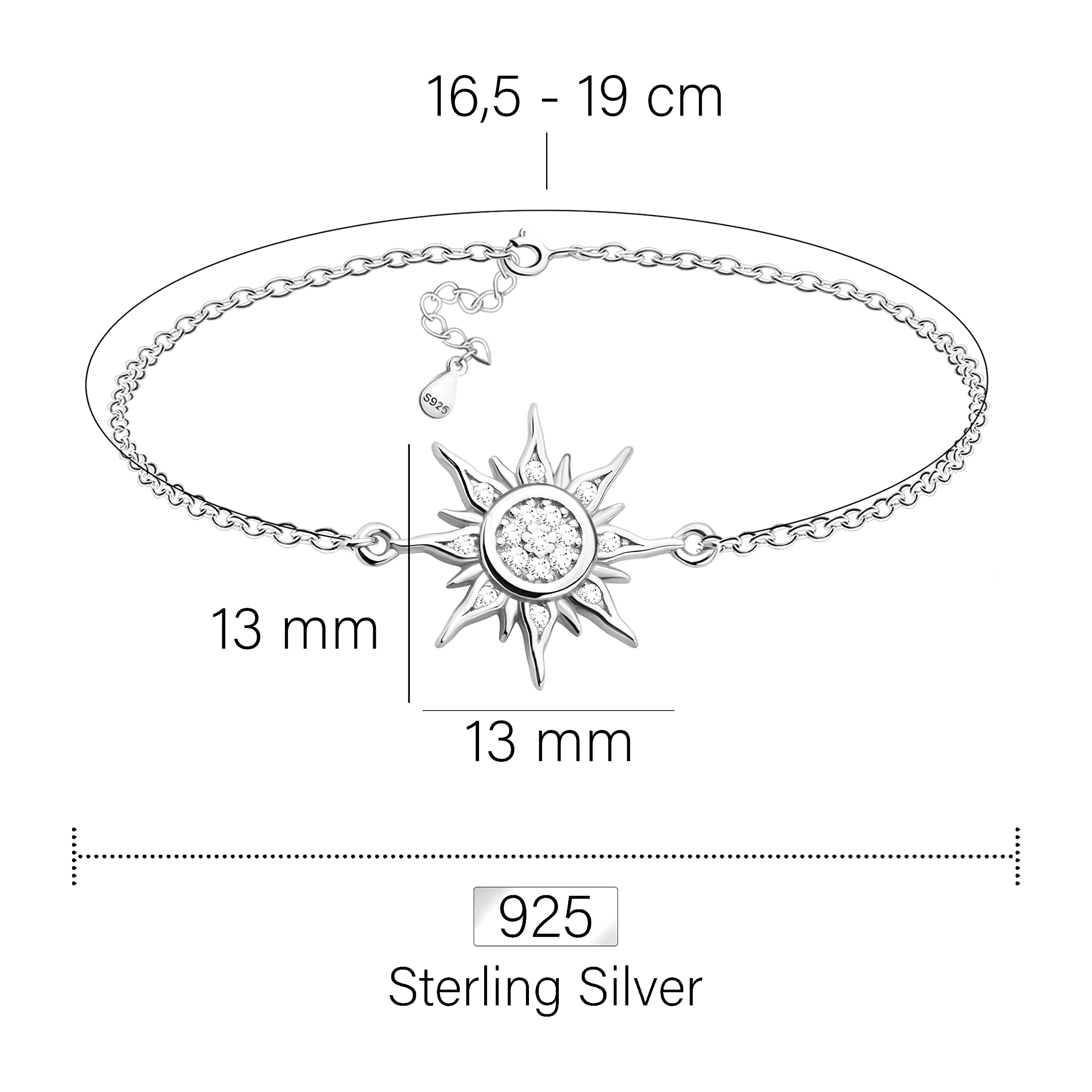 SOFIA MILANI - Bracciale da donna in argento 925 – con zirconi – ciondolo a forma di stella